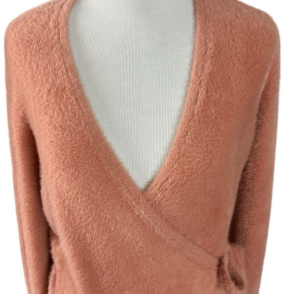 Madewell Balloon Sleeve Wrap Sweater in Burnished Blush Small Dainty Retro 90s - Picture 5 of 14